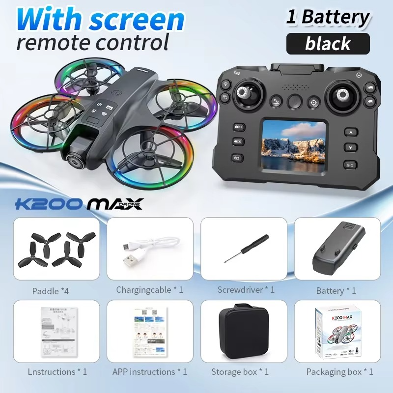 DroneTechie K200 Mini Drone 4K Camera with Screen Controller