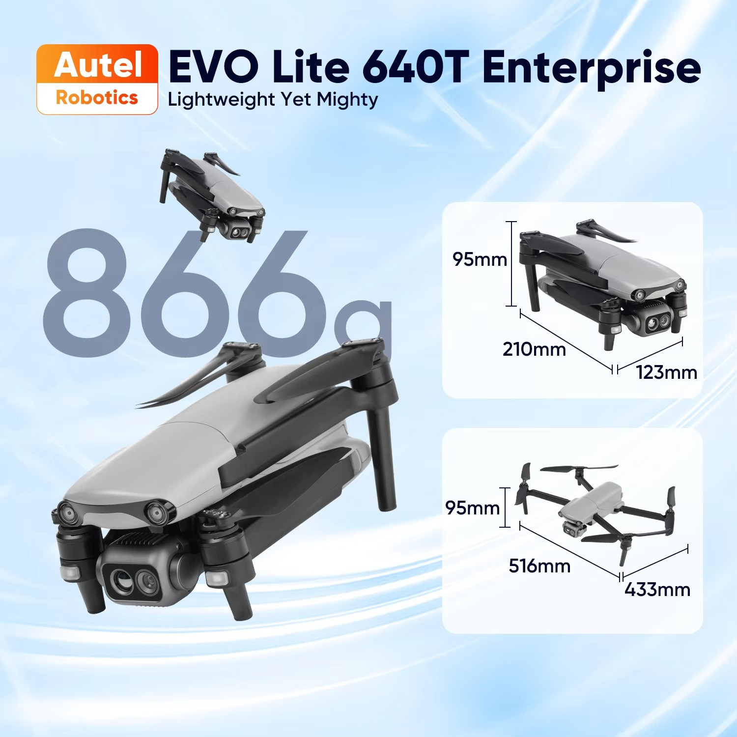 DroneTechie EVO Lite 640T 6K Thermal Camera Drone with 16x Zoom