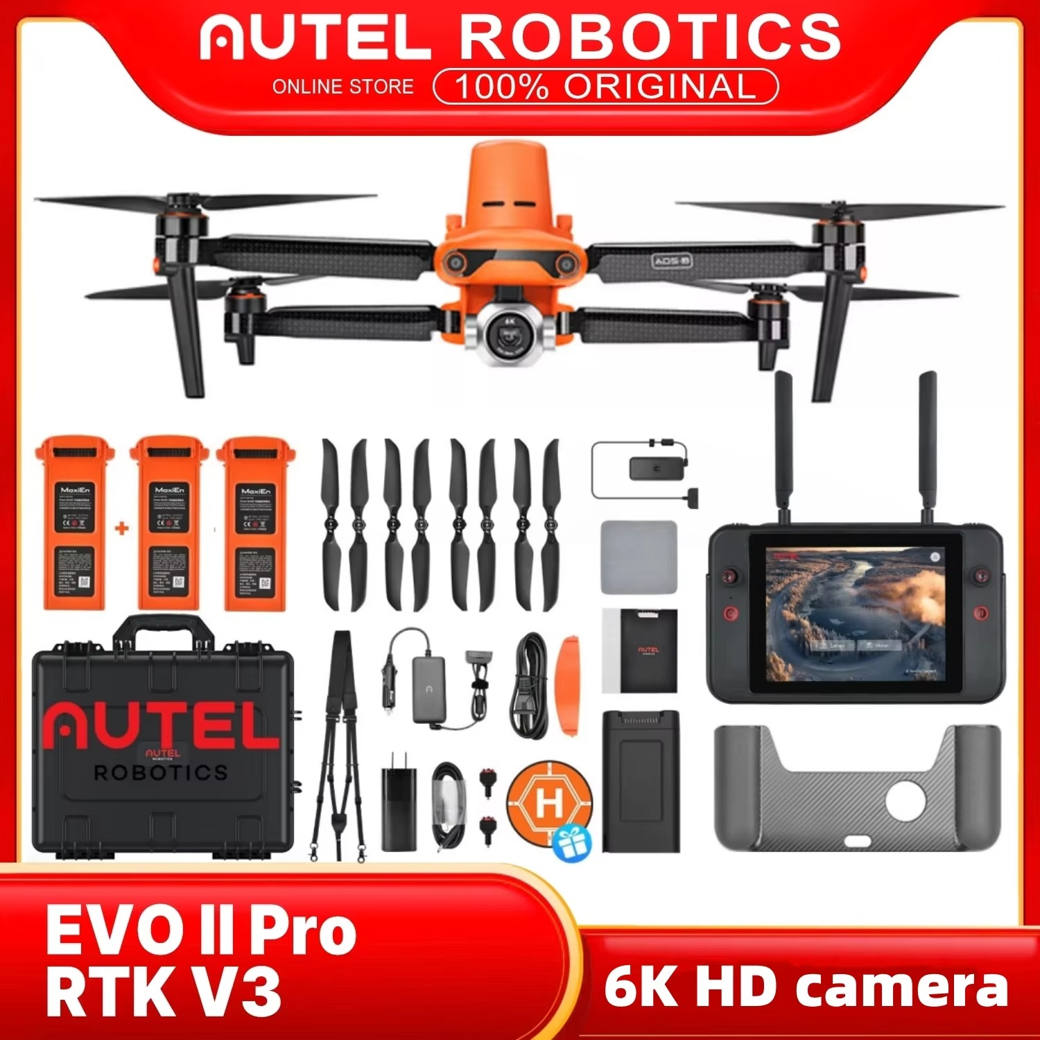DroneTechie EVO II Pro Enterprise V3 6K Camera Drone 15KM Range
