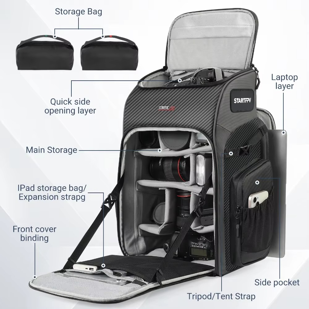 DroneTechie Waterproof Drone Backpack Large Capacity Travel Case